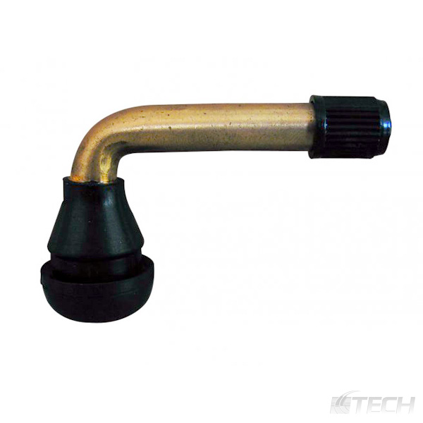 Rubber Snap-In Valve For Motorcycle and Scooters 90-degree bend .453" Valve Hole - Valve Hardware and Accessories