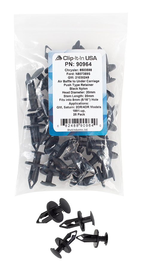 Push Pin Type Retainer    Chrysler/Ford/GM  25/Pack - Miscellaneous