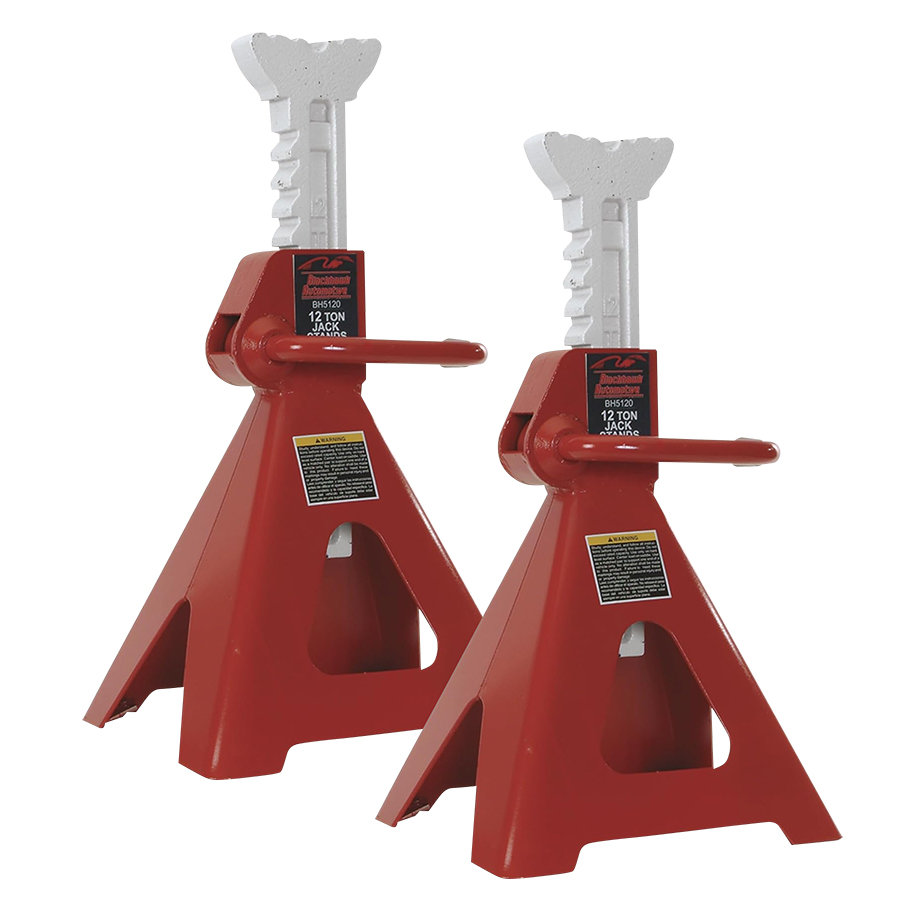 Jack Stands 12 Ton pair, Min Height 17-1/2" Max 27-1/2" - Stands