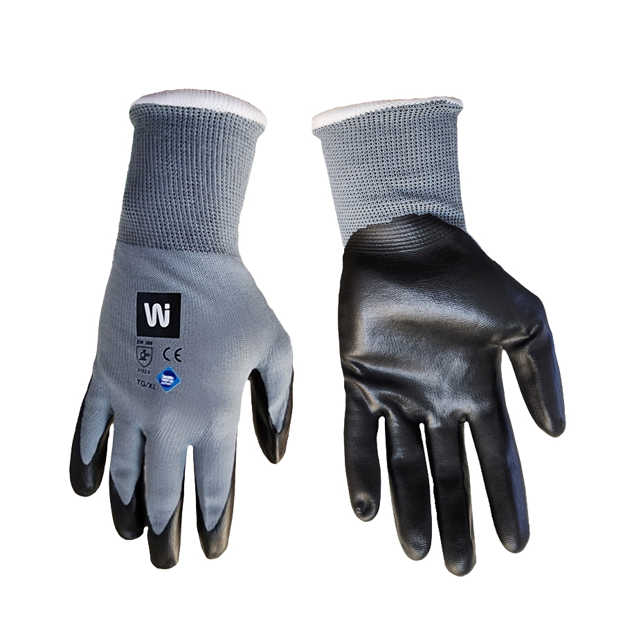 Gray Flex Glove w/ Nitrile Coated Palm - Small - Gloves