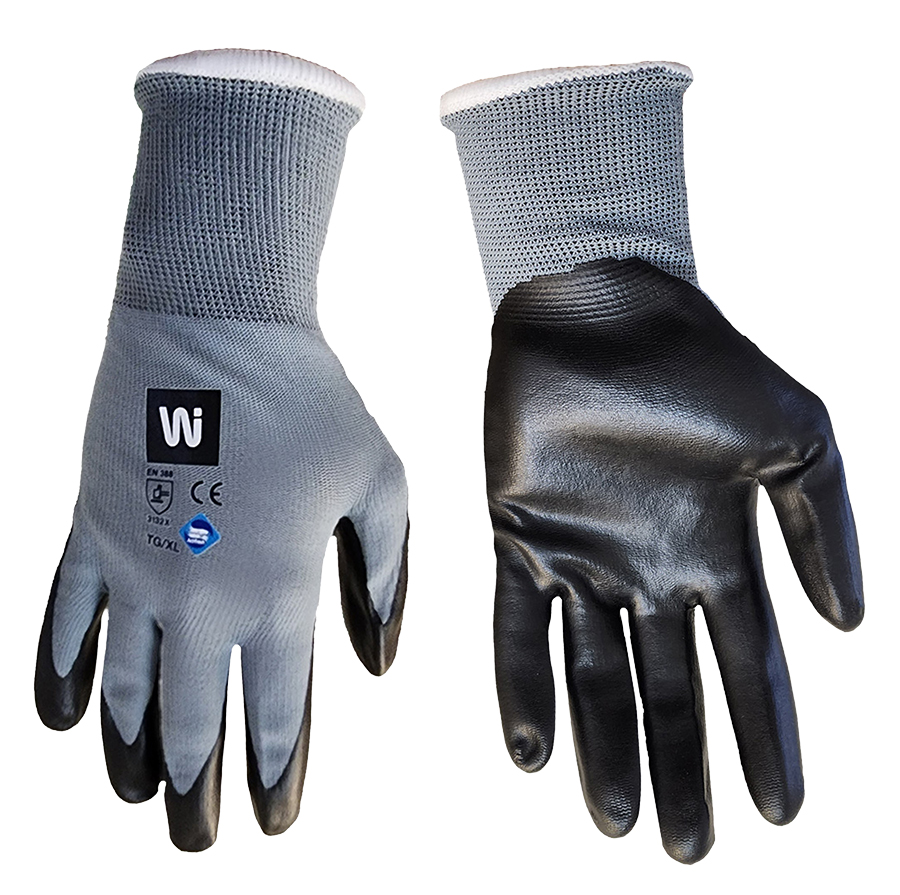 Gray Flex Glove w/Nitrile Coated Palm, Large - Gloves