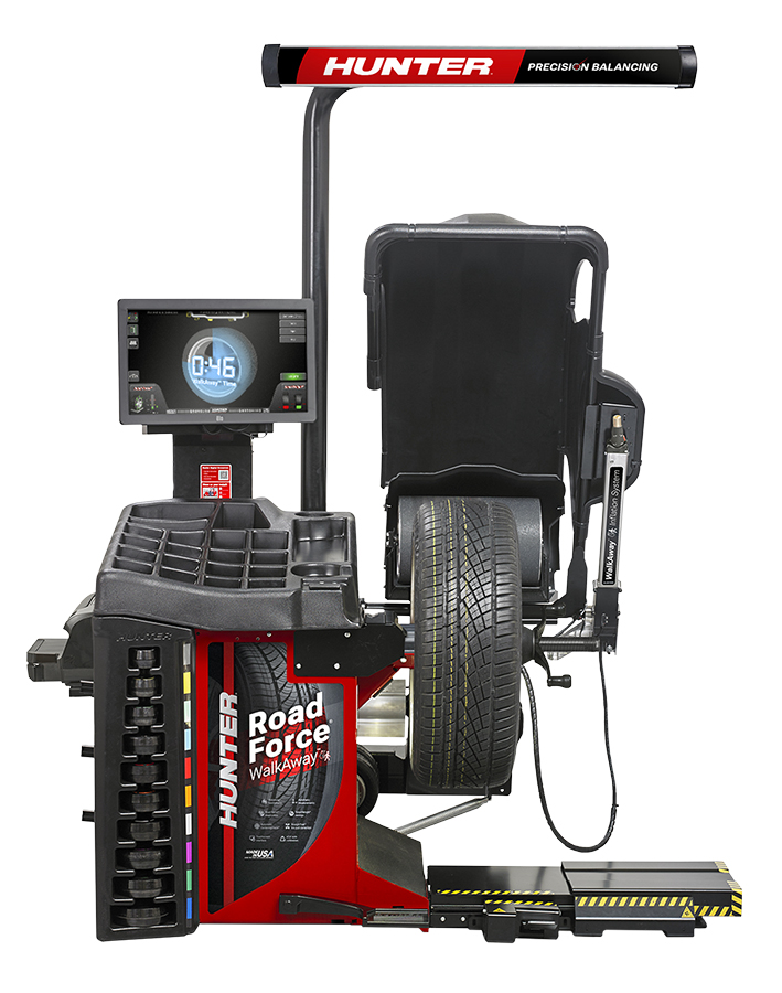 Hunter Wheel Balancer w/Lift Road Force Walkaway w/Laser - Passenger