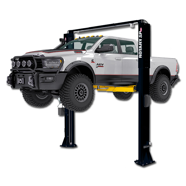 Rotary Two Post Lift AV Arms Cap. 12,000lbs Black - Above Ground