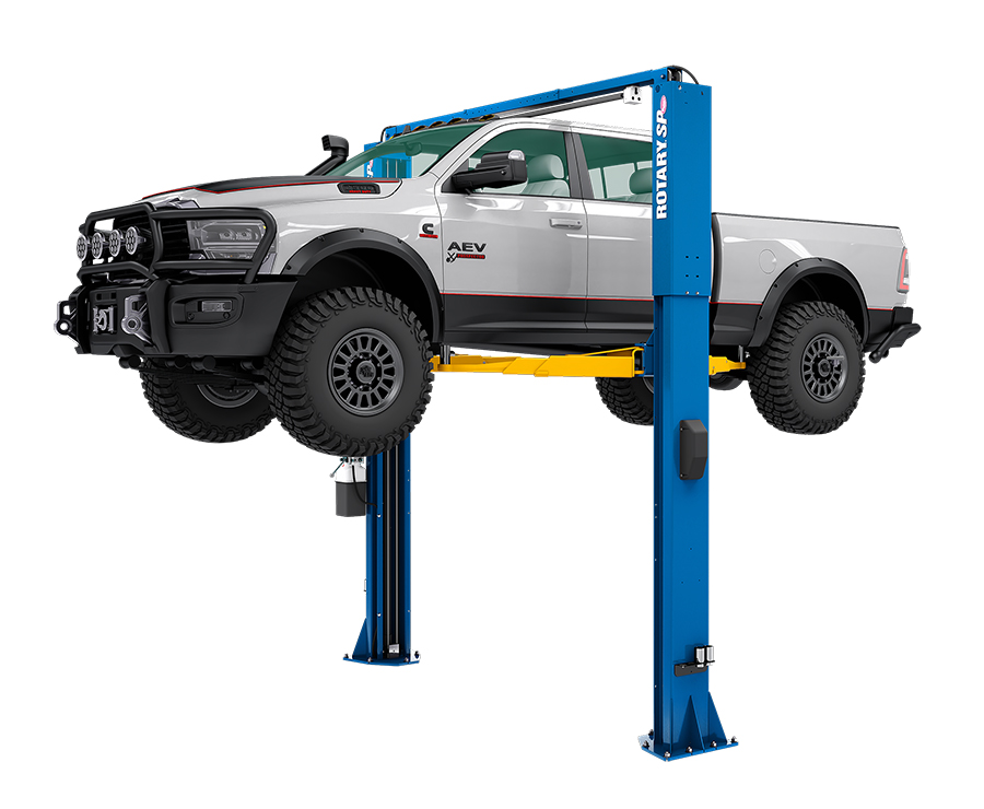Rotary Two Post Lift AV Arms Cap. 12,000lbs Blue - Above Ground