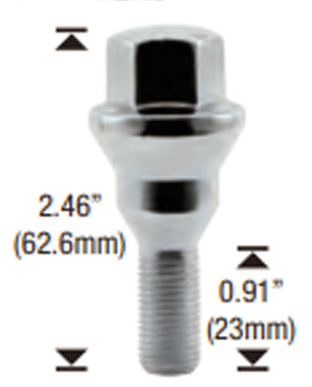 12mm x 1.25 Cone Seat Lug Bolt For Chrysler Dodge 20/Box - Passenger Lug Nuts and Acc