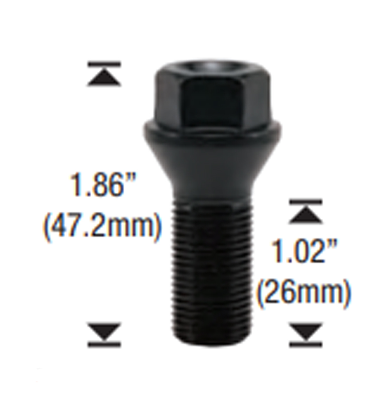 14mm x 1.25 Cone Seat Lug Bolt For BMW/Mini 30/Box - Passenger Lug Nuts and Acc