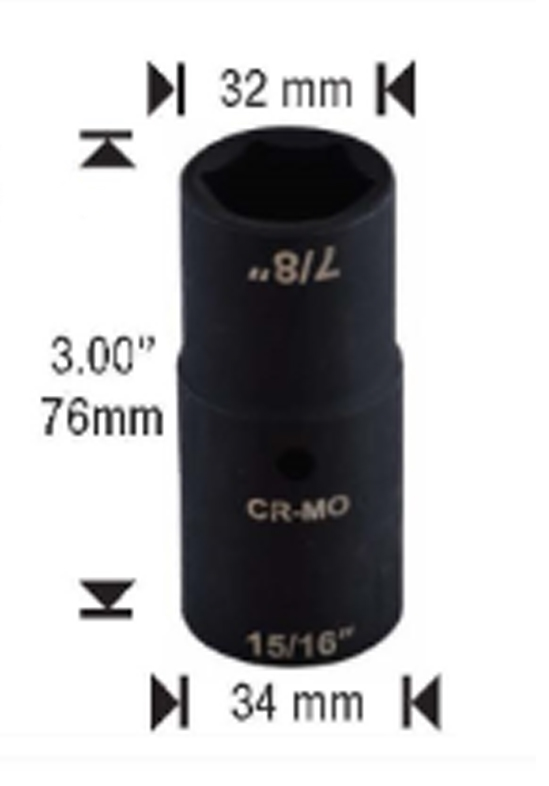 1/2" Drive Flip Socket Adapter 7/8" x 15/16" - Sockets