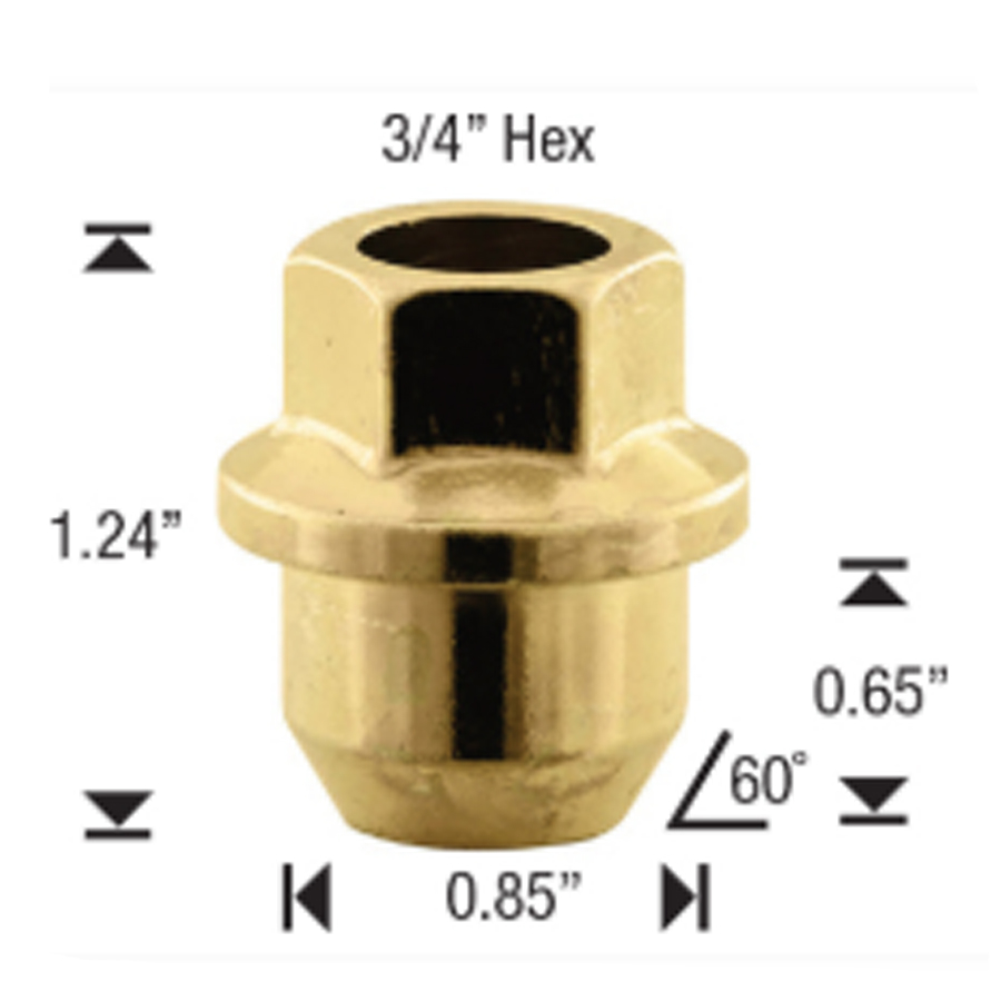 1/2 Open End Bulge Acorn 40/Box - Passenger Lug Nuts and Acc